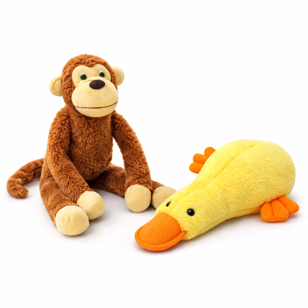 Kit Pelúcia Macaco e Pato - vista 1