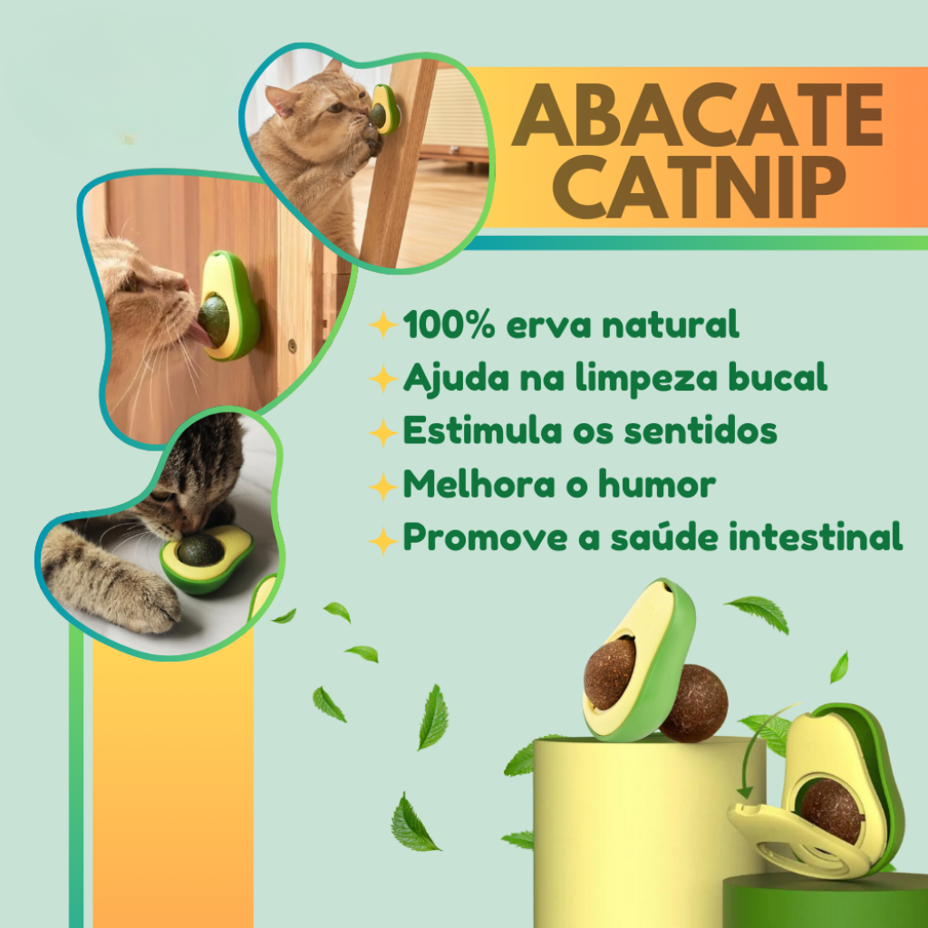 Abacate Catnip Interativo para Gatos