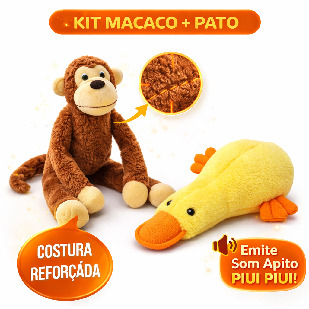 Kit Pelúcia Macaco e Pato - vista 2