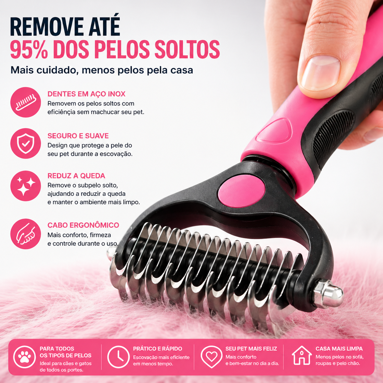Escova Dupla Desembaraçadora - vista 4