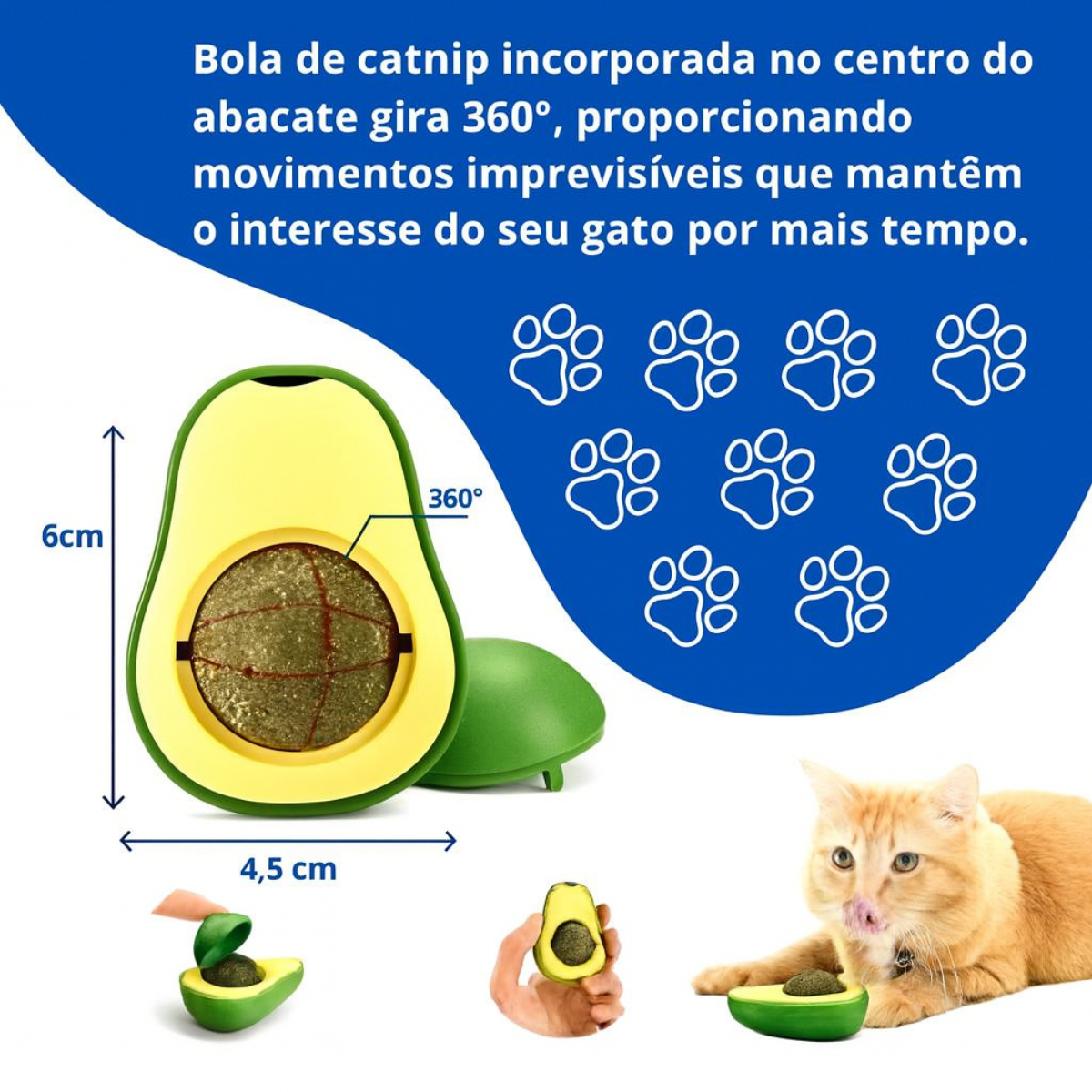 Abacate Catnip Interativo para Gatos