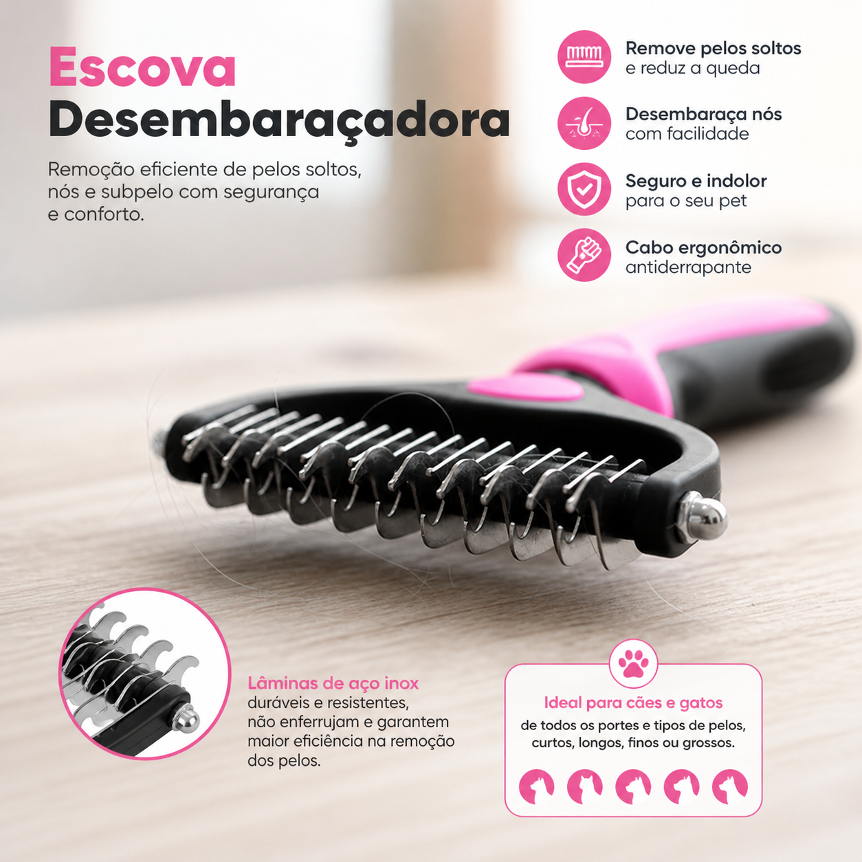 Escova Dupla Desembaraçadora - vista 5
